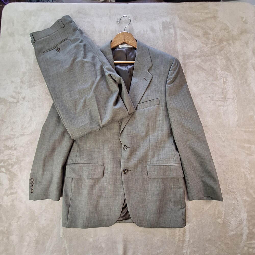 Chaps Ralph Lauren Suit Mens 44 36W Gray Wool Check Single Vent 2 Piece Canada